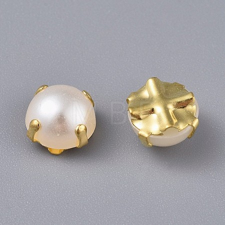 Sew on Acrylic Imitation Pearl SACR-WH0002-01D-G-1