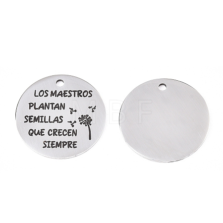 Non-Tarnish 201 Stainless Steel Pendants STAS-T064-38P-31-1