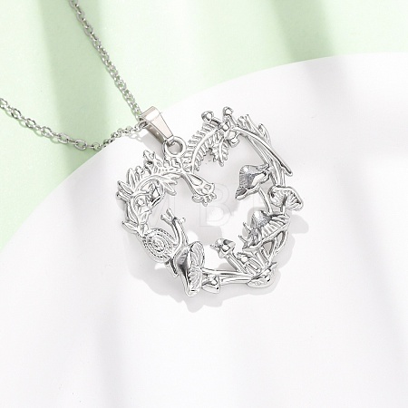 304 Stainless Steel Pendant Cable Chain Necklaces for Men Women NJEW-K308-03F-P-1