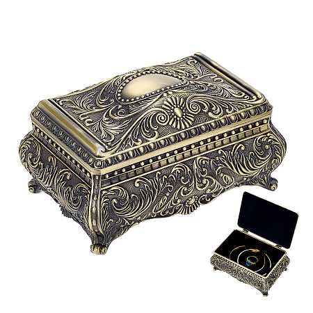 European Retro Engraved Brass Jewelry Boxes CON-PH0003-80-1