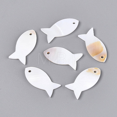 Natural Freshwater Shell Pendants BSHE-T014-29-1