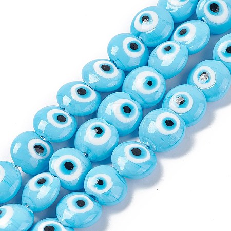 Handmade Evil Eye Lampwork Beads Strands LAMP-G157-01C-1