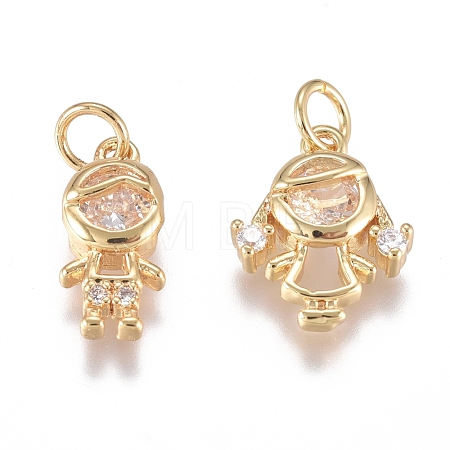 Brass Micro Pave Cubic Zirconia Pendants ZIRC-G168-51G-1