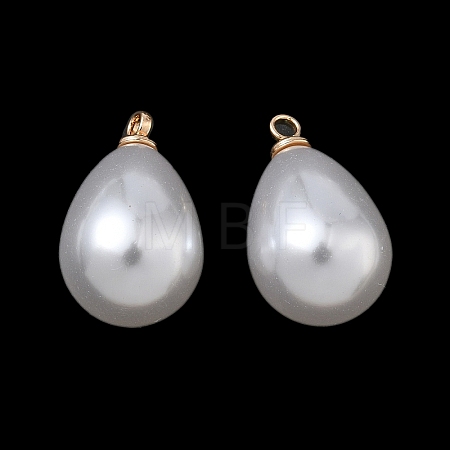 ABS Plastic Pearl Pendants X-FIND-Z105-03H-01G-1
