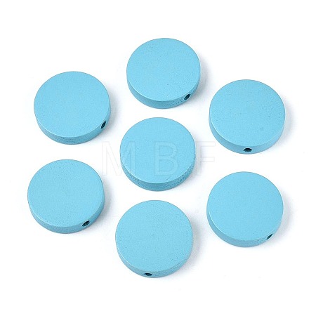 Painted Natural Poplar Wood Beads X-WOOD-S045-063B-07-1