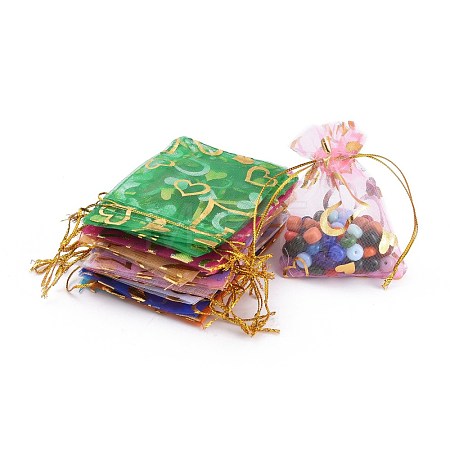 Heart Printed Organza Bags OP-R022-7x9-M-1