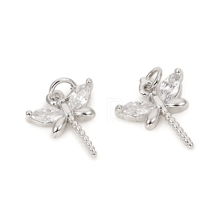 Brass Micro Pave Cubic Zirconia Charms ZIRC-L096-06P-1