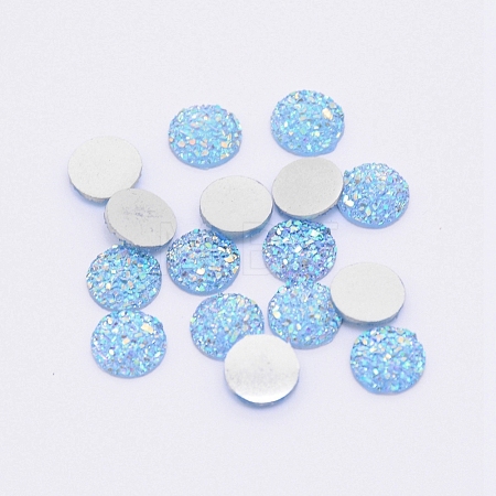 Flat Back Resin Rhinestone Cabochons CRES-WH0002-12F-1