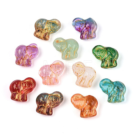 Baking Paint Transparent Glass Beads DGLA-N018-10-1