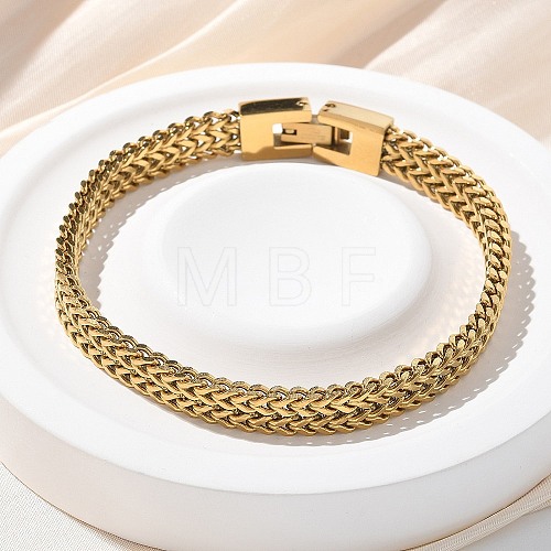 Brass Wheat Chain Bracelets for Women Men KK-P292-22G-1