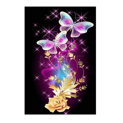 DIY Butterfly Theme Diamond Painting Kits DIAM-PW0004-038B-1