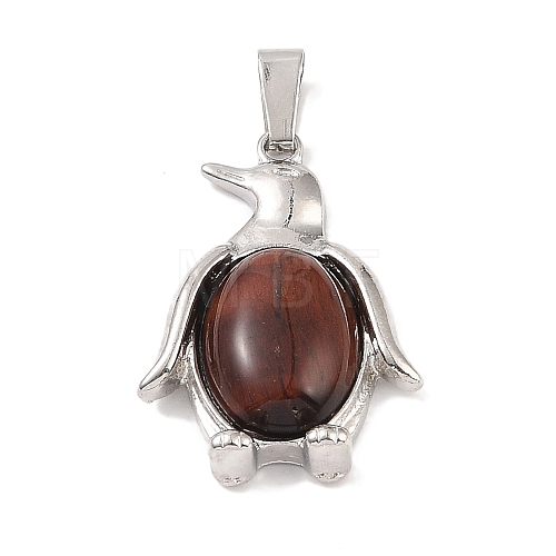 Dyed Natural Red Tiger Eye Pendants G-A224-02P-05-1