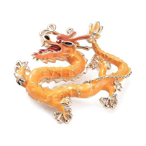 Dragon Alloy Rhinestone Brooches JEWB-K018-12KCG-1