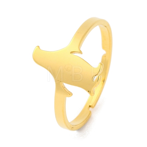 Animal 201 Stainless Steel Adjustable Rings for Women RJEW-D082-05C-1