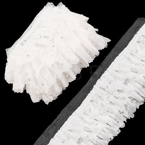 3-Layer Nylon Pleated Lace Trims OCOR-WH0082-40-1