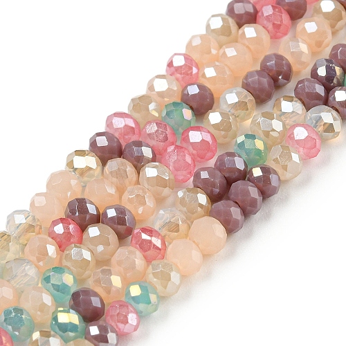 Electroplate Opaque Glass Beads Strands GLAA-T006-07-A10-1