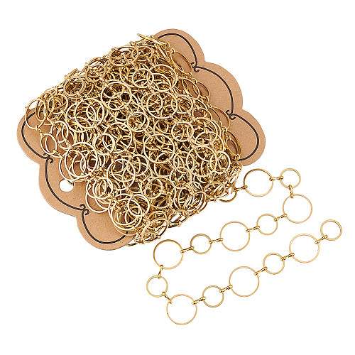 Brass Handmade Ring Link Chains CHC-AR0001-10-1