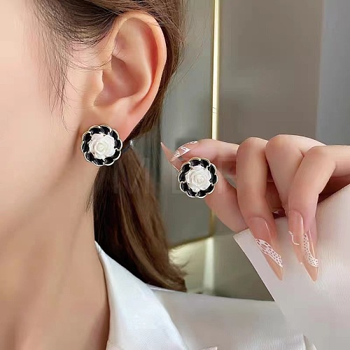 Alloy Enamel Stud Earrings FS-WGE0AD6-42-1