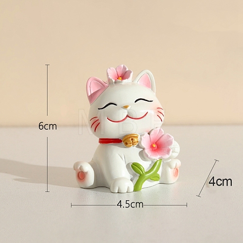 Cute Resin Lucky Cat Figurines PW-WG78946-03-1