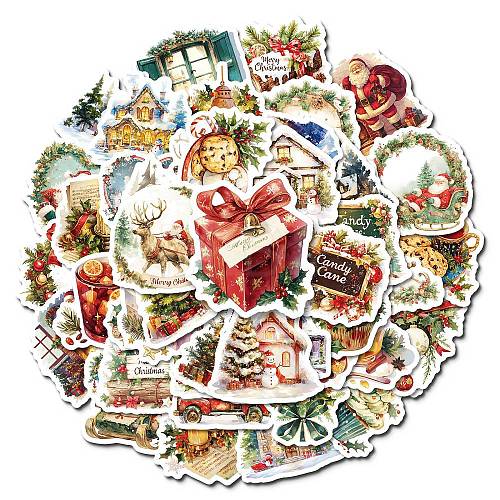 50Pcs Christmas Theme Paper Stickers PW-WG362C2-01-1