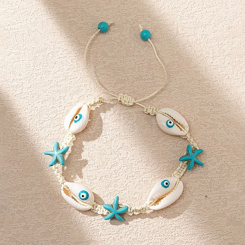 Bohemian Starfish & Shell Braided Beaded Bracelets JD8912-8-1