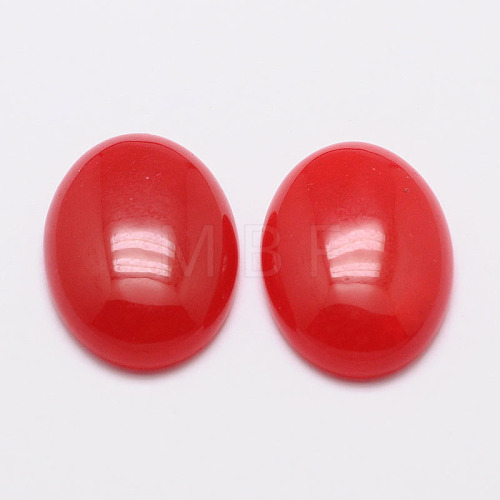 Dyed Oval Natural Jade Cabochons G-K021-30x22mm-07-1