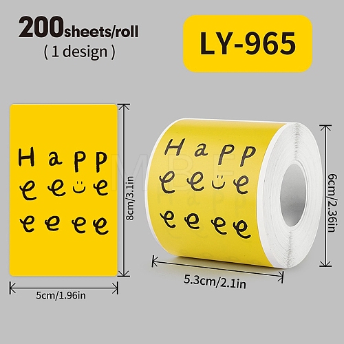 200Pcs Thank You Theme Stickers Roll DIY-M070-01D-1