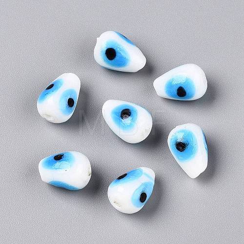 Handmade Evil Eye Lampwork Beads LAMP-T021-16F-1