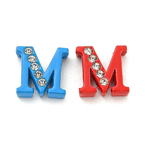 Spray Painted Zinc Alloy Slide Charms ALRI-WH0005-13M-1