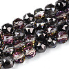 Electroplate Transparent Glass Round Beads Strands EGLA-T029-8mm-12T-02-1