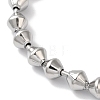 304 Stainless Steel Bicone Beaded Bracelets for Women BJEW-B092-03P-3