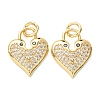 Valentine's Day Brass Micro Pave Clear Cubic Zirconia Pendants CU-E003-17G-F-1