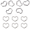 6Pcs Heart Alloy Spring Gate Rings FIND-TA0011-14B-1