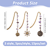 15Pcs 3 Style Alloy Bookmark AJEW-FH00048-2