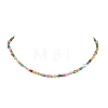 Dyed Natural Freshwater Shell Column & Faceted Rondelle Glass Beaded Necklaces for Women NJEW-JN06050-01-2