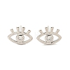 Brass Micro Clear Cubic Zirconia Eye Stud Earrings EJEW-S252-02P-4