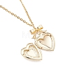 Alloy Bowknot Heart Locket Pendant 304 Stainless Steel Cable Chain Necklaces for Women NJEW-JN05904-5