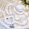 20M Polyester Satin Pleated Lace Ribbon OCOR-WH0093-01B-4