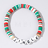 Christmas Jingle Resin & Acrylic Beaded Stretch Bracelets WK2852-3-1
