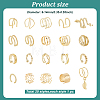 20Pcs 20 Style Multi Line & Leaf & Criss Cross Alloy & Iron Cuff Earrings for Women EJEW-AN0003-53-7