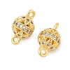 Brass Micro Pave Cubic Zirconia Connector Charms KK-U056-03G-2