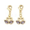 Swan Brass Micro Pave Cubic Zirconia Pendant Decorations CU-B198-07G-1