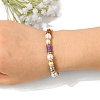 Bamboo Natural Mixed Gemstone Bead Stretch Bracelets PW-WGA2F67-01-4