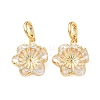 Brass Micro Pave Cubic Zirconia and Enamel Peg Bails Pendants KK-C172-18G-1