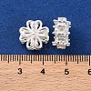 Brass Micro Pave Clear Cubic Zirconia Beads KK-S389-21S-3