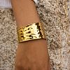 Minimalist Hammered 304 Stainless Steel Cuff Bangles PQ4514-2