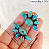 Bohemian Style Flower Alloy & Synthetic Turquoise Stud Earrings FS-WG437DA-01-2