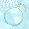 Rectangle Brass Micro Pave Cubic Zirconia Slider Bracelets KK-A305-02G-5