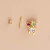 Brass Micro Pave Colorful Cubic Zirconia Bear Cartilage Earrings WGC0F5E-01-1