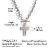 304 Stainless Steel Religion Cross Pendant Necklaces with OT Clasps for Women QD6259-2-1
